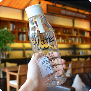 1PC 520ML Transparent Water Bottle Portable Fruit Juice Bottle For Sport Travel Office botle Portable sport drin 4A