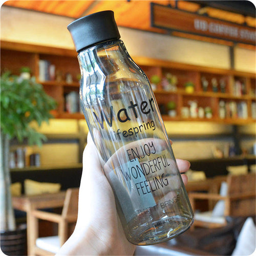 1PC 520ML Transparent Water Bottle Portable Fruit Juice Bottle For Sport Travel Office botle Portable sport drin 4A