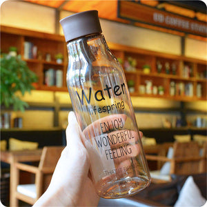 1PC 520ML Transparent Water Bottle Portable Fruit Juice Bottle For Sport Travel Office botle Portable sport drin 4A