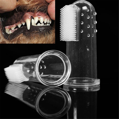 2016 Super Soft Pet Finger Toothbrush Teddy Dog Brush Bad Breath Tartar Teeth Care Dog Toothbrush Dog Cat Cleaning Supplies 1 PC