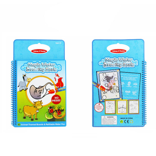 6 Colors Magic Water Drawing Book Coloring Book Doodle with Magic Pen Painting Board Juguetes For Children Education Drawing Toy