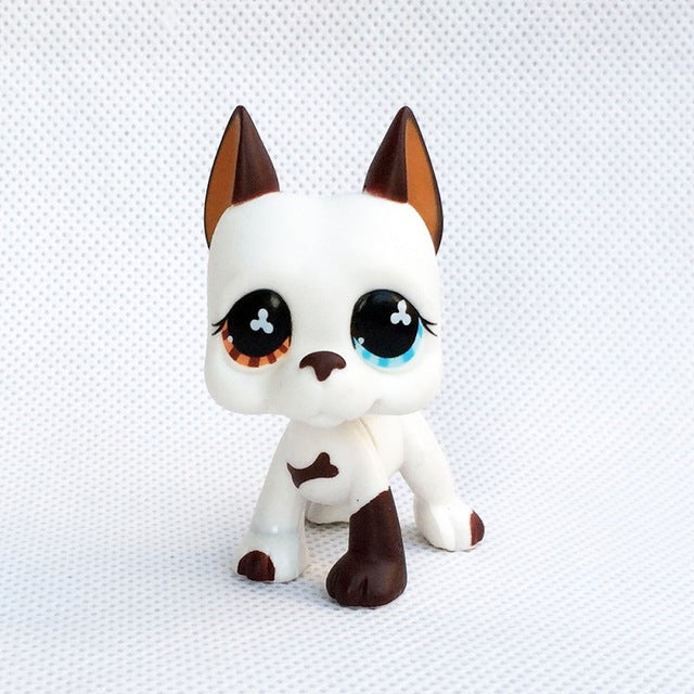 6cm LPS Rare toy little Cream white great dane dog  yellow bule eyes animal pet shop lps toys for kids free delivery