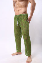 Fashion Brand Men Sexy Fishnet Lounge Pants Sleepwear/Gay  Transparent Long Pajama Bottoms/Sleeping Loungewear