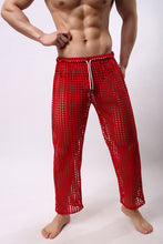 Fashion Brand Men Sexy Fishnet Lounge Pants Sleepwear/Gay  Transparent Long Pajama Bottoms/Sleeping Loungewear