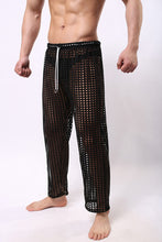 Fashion Brand Men Sexy Fishnet Lounge Pants Sleepwear/Gay  Transparent Long Pajama Bottoms/Sleeping Loungewear
