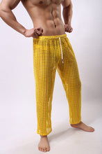 Fashion Brand Men Sexy Fishnet Lounge Pants Sleepwear/Gay  Transparent Long Pajama Bottoms/Sleeping Loungewear