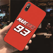 Fatperson Black Frame cover Motorcycle racing Marc Marquez 93 Pattern Phone cases For iphone X 6 6S 7 8 Plus 5 5S 7Plus