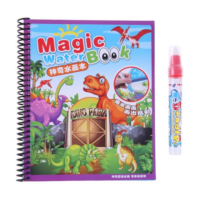 Kids Educational Toys Water Drawing Book Kids Drawing Book Reuse Water Paint Coloring Book with Magic Doodle Pen