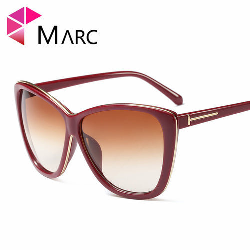 MARC UV400 2018 NEW WOMEN Eyewear designer sunglasses Oculos fashion Gradient Cat eye Leopard White Red