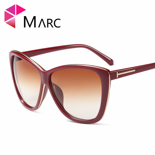 MARC UV400 2018 NEW WOMEN Eyewear designer sunglasses Oculos fashion Gradient Cat eye Leopard White Red