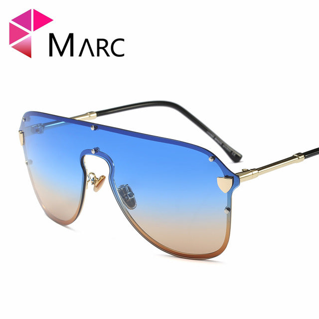 MARC UV400 2018 NEW WOMEN MEN Eyewear sunglasses Polarized Oculos fashion Blue Rimless