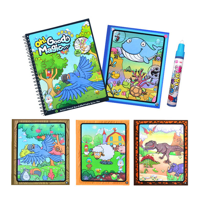 Magic Water Drawing Book Coloring Notebook Doodle Magic Pen Painting Learning Board Children Education Boy Girl Kid Drawing Toy