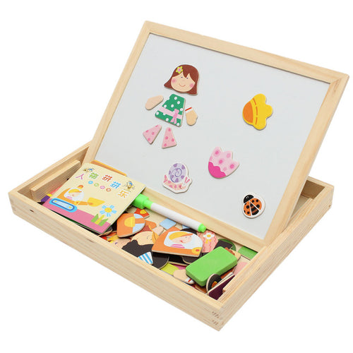 New Arrival Drawing Writing Board Magnetic Board Puzzle Double Easel Kid Wooden Toy Gift Children Intelligence Development Toy