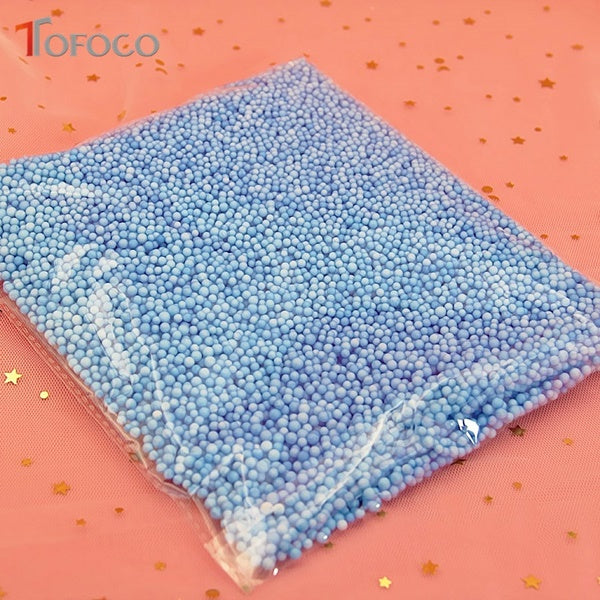 TOFOCO 1 Pack DIY Snow Mud Particles Accessories Slime Balls Small Tiny Foam Beads For Floam Filler For DIY Supplies 2-4mm