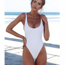 Thong Black 2018 Sexy One Piece Swimsuit Solid Female Women Fused Swimwear Backless White Brazilian May Bather Monokini XL