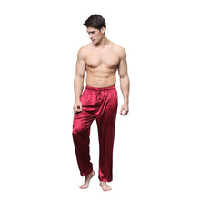 Tony&Candice Pajama Pants Men Satin Silk Sleep Bottoms Casual Trousers Male Sleepwear Mens Long Lounge Pyjamas Soft Underwear