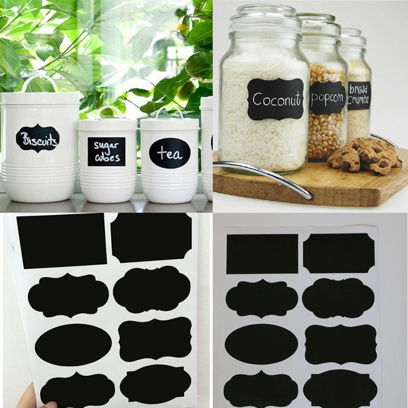 40Pcs/lot Chalkboard Lables New Wedding Home Kitchen Jars Blackboard Stickers  Multi Size Wholesale Retail
