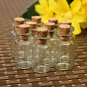 10 pcs Cute Mini Clear Cork Stopper Glass Bottles Vials Jars Containers Small Wishing Bottle#ZH210